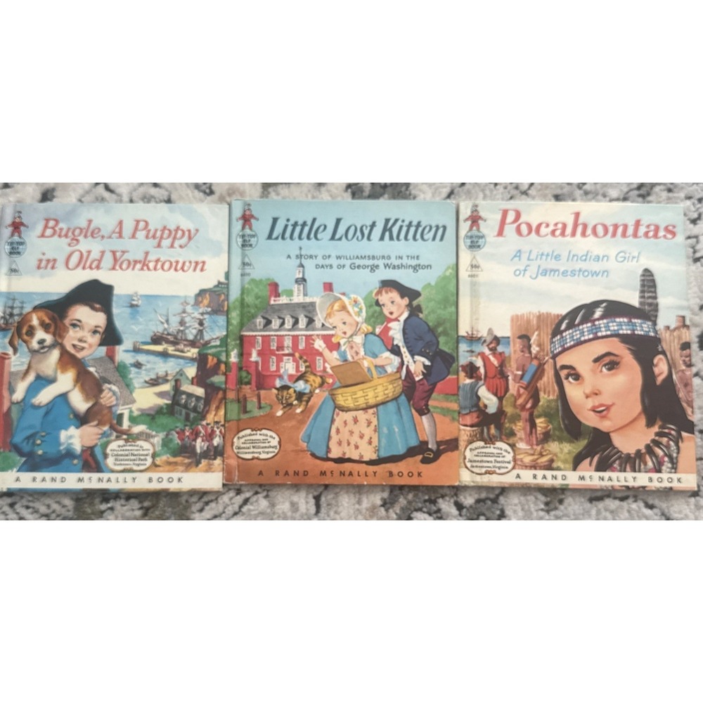 Lot Of 3 Vintage Tip Top Elf Books Virginia / US History - Collection‎